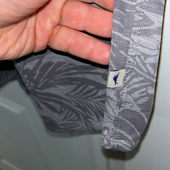 New Tommy Bahama $128 Island Zone Coconut Point Hawaiian ButtonUp Shirt Gray L/G - Picture 4 of 5